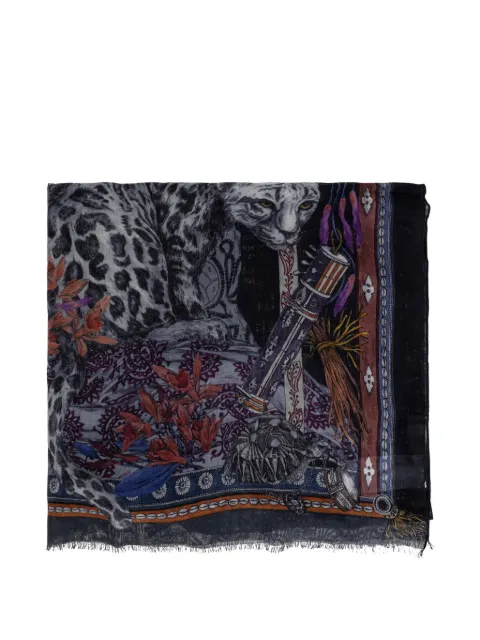 ETRO graphic-pattern scarves Grey MATA0068AKG84