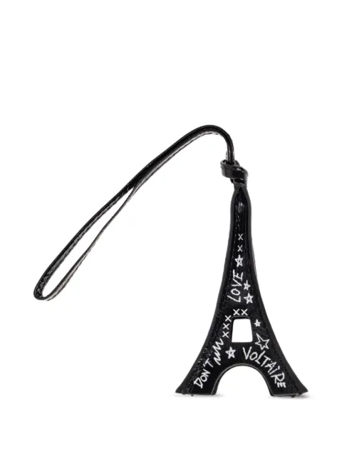 Zadig&Voltaire eiffel tower leather keyring Black LWOG02311