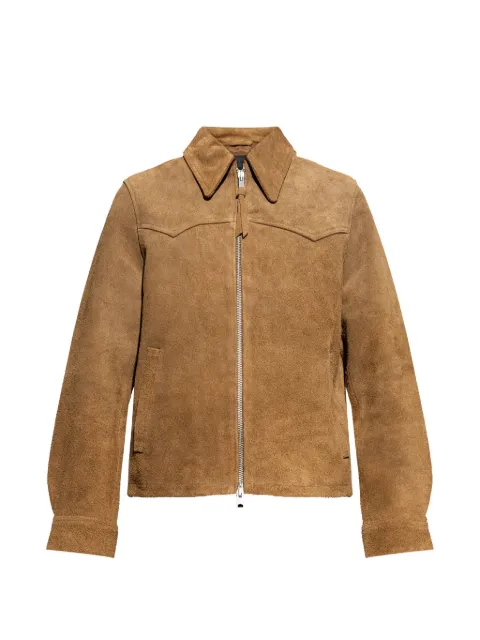AllSaints Dellcot zipped suede jacket Brown M027LD