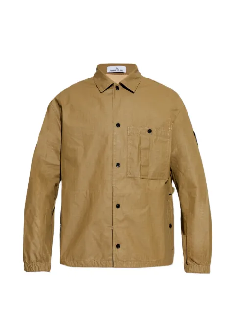 Stone Island 1200018 double-coated cotton ripstop overshirt Green L1S151200018S0299
