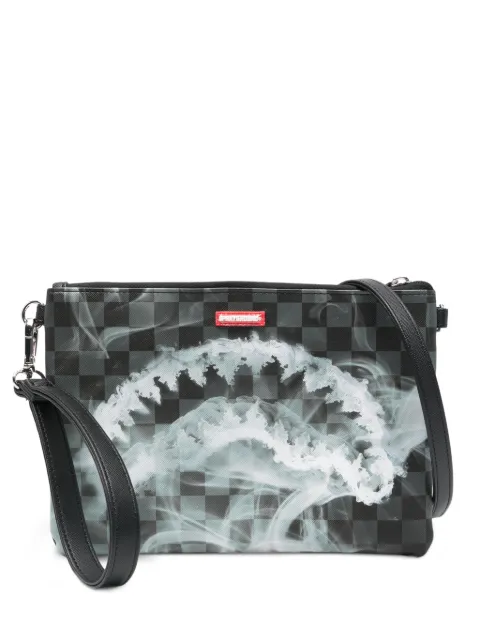 Sprayground check-pattern shark-mouth clutch bag Black 910B8222NSZ