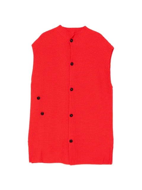 SAMUEL GUÌ YANG buttoned knitted top Red SS26CKN0321GOJ