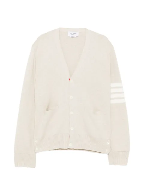 Thom Browne cotton crepe 4-Bar V-neck cardigan Neutrals MKC171A00219