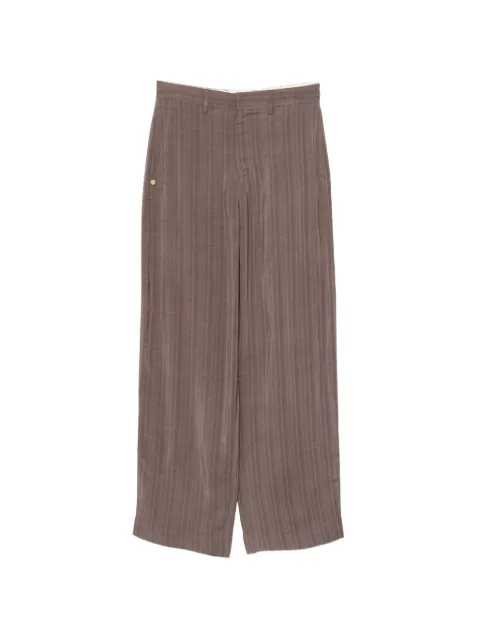SAMUEL GUÌ YANG button straight-leg trousers Brown SS26CTR1112OGY