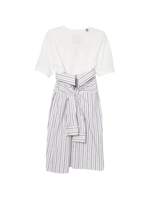 Maison MIHARA YASUHIRO striped midi dress White MHRTER412WHXQWHX038
