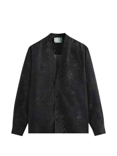 KITH cupro sullivan gi cardigan Black KHM031102001