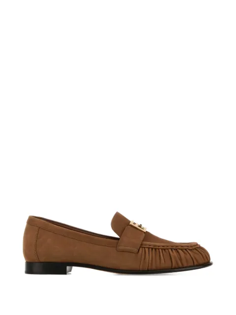 FENDI Biscuit gathered-detail loafers Brown 8D87563TY