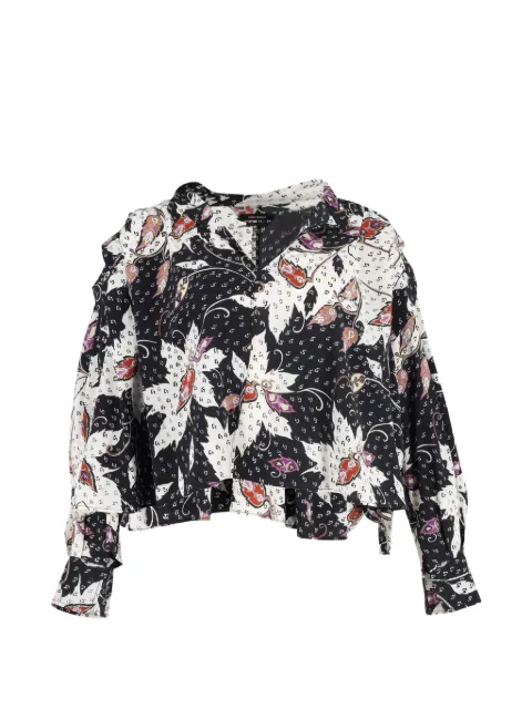 Isabel Marant Vintage Ricky ruffled printed blouse Black NAPPUGBCL368378W