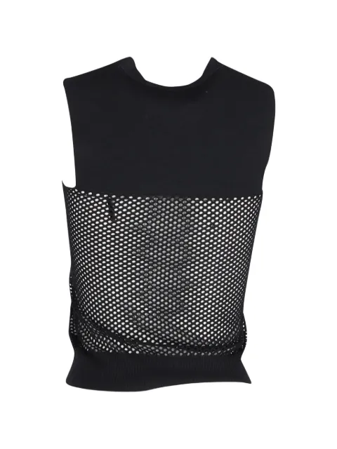 Lanvin Pre-Owned mesh tank top Black NAPPUGBCL400530W