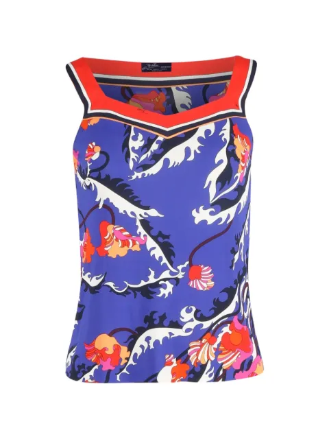 PUCCI Pre-Owned printed sleeveless blouse Blue TONPUGBCL370083W
