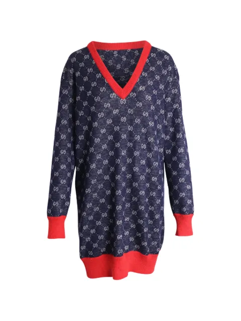 Gucci Pre-Owned GG pattern knitted dress Blue NAPPUGBCL265090W