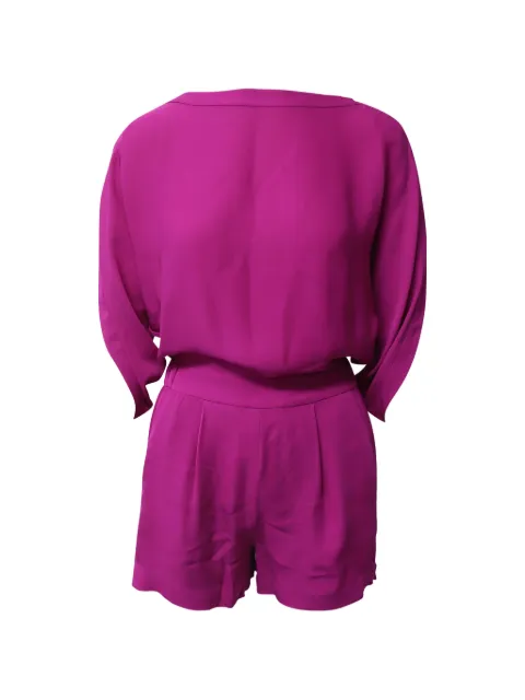 Diane Von Furstenberg Vintage crew-neck silk romper Purple TONPUGBCL159878W