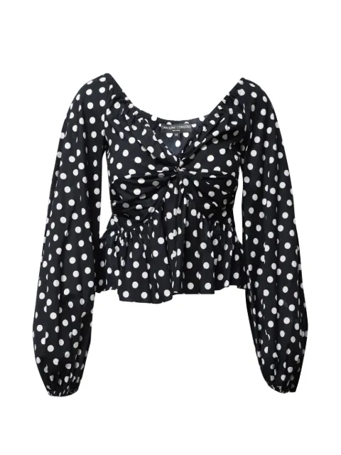 Caroline Constas polka-dot V-neck top Black NAPPUGBCL228659W