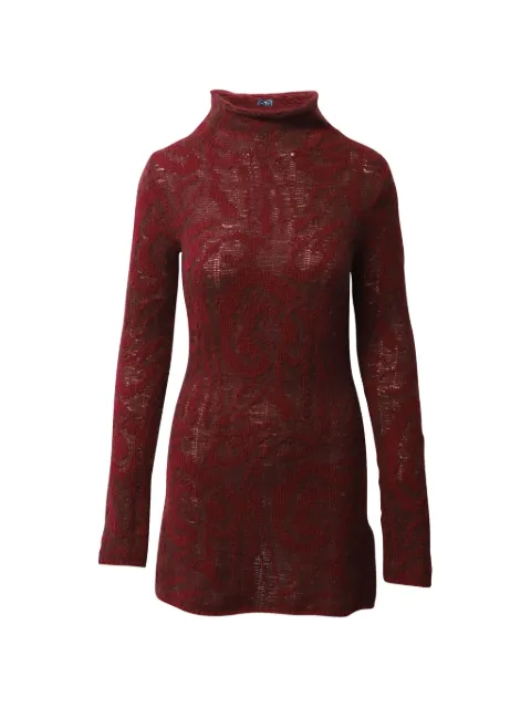 Etro Vintage paisley-jacquard roll-neck mini dress Red NAPPUGBCL255244W