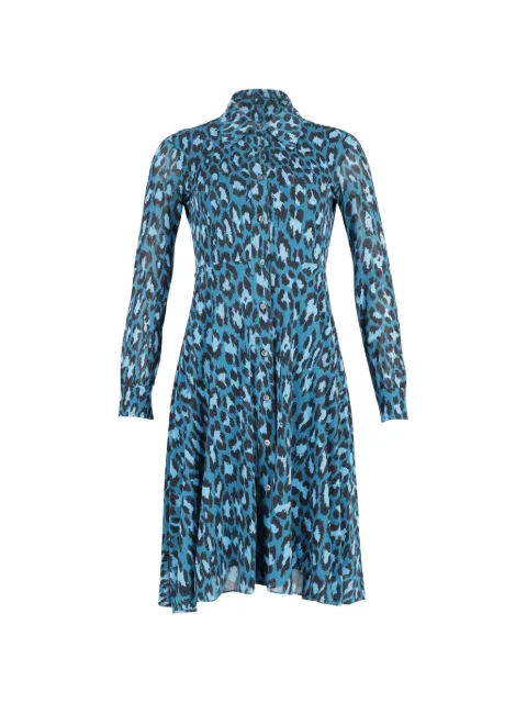 Diane Von Furstenberg Vintage leopard-print button-down dress Blue NAPPUGBCL232854W