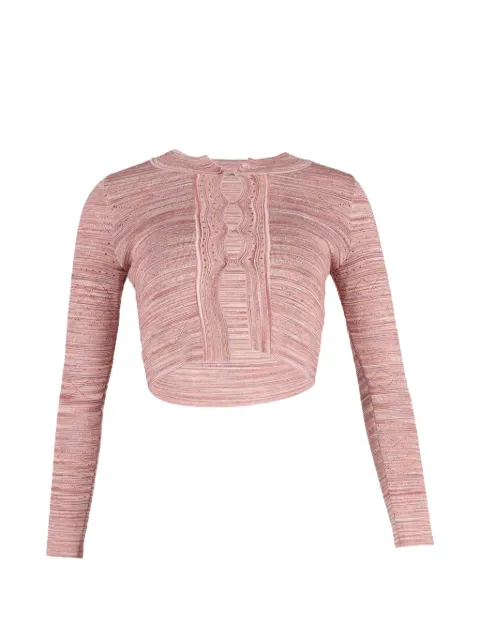 SANDRO striped cropped cardigan Pink TONPUGBCL361163W