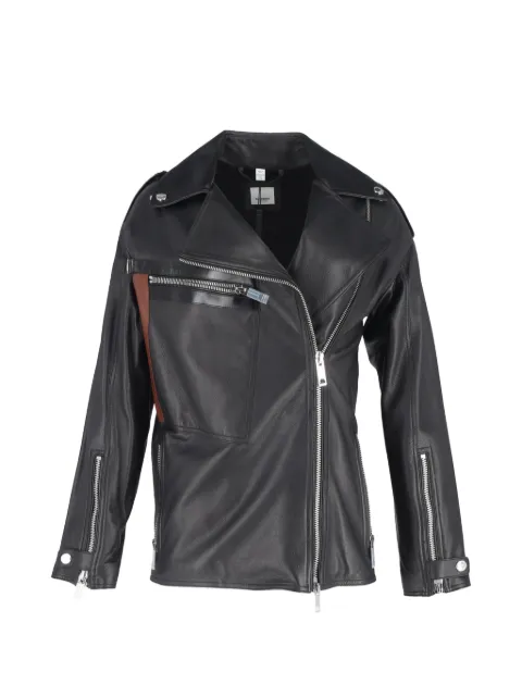 Burberry Pre-Owned leather biker jacket Black NAPPUGBCL458355W