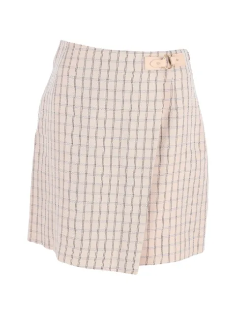 SANDRO checked-pattern wrap mini skirt Neutrals TONPUGBCL364847W