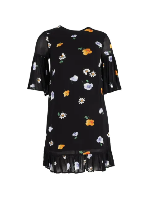 GANNI Lorita floral-print mini dress Black NAPPUGBCL423256W