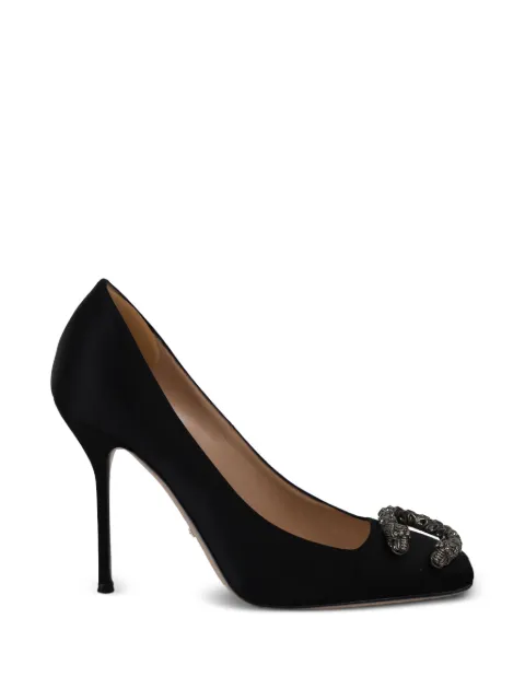 Gucci Pre-Owned Dionysus-embellished satin pumps Black NAPPUGBSH261775W