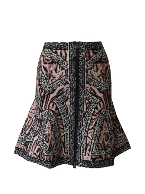 Herve Leger flared zip skirt Neutrals TONPUGBCL181948W