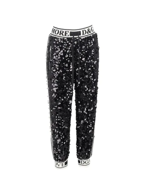 Dolce & Gabbana Pre-Owned sequin-embellishment trousers Black TONPUGBCL451589W