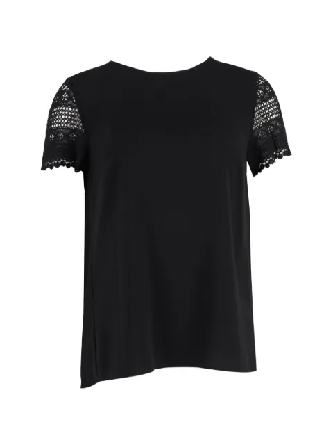 Michael Kors Vintage lace-sleeve T-shirt Black TONPUGBCL412074W