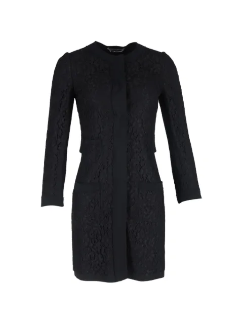 Dolce & Gabbana Pre-Owned lace collarless coat Black NAPPUGBCL453150W