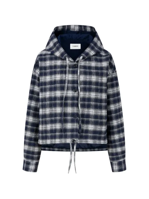 TOMBOY check-pattern hooded jacket Blue 9106113552