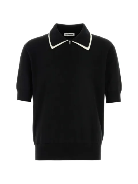 Jil Sander contrast-collar polo shirt Black J22GL0125J15466
