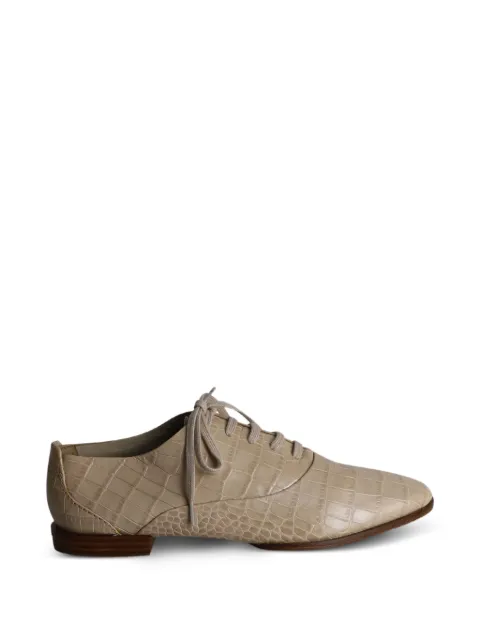 Pre-Owned Alexander Wang Ingrid croc-embossed lace-up oxford shoes Neutrals NAPPUGBSH302522W