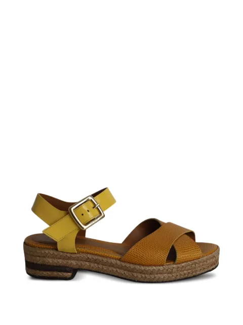 Fendi Pre-Owned Cross ankle strap sandals Brown NAPPUGBSH276184W