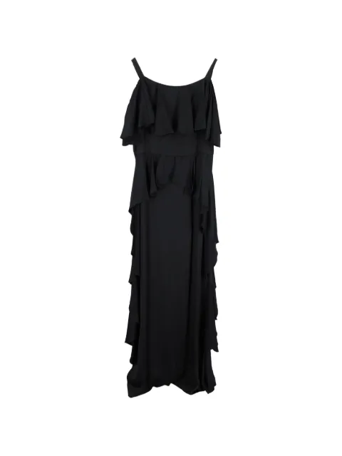 Temperley London ruffled off-shoulder maxi dress Black TONPUGBCL412096W