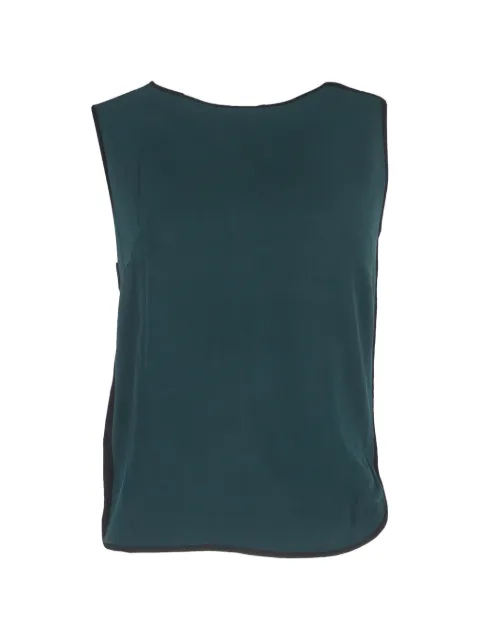 SANDRO sleeveless round-neck blouse Green TONPUGBCL462440W
