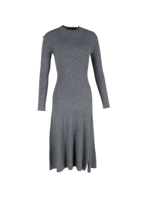 Maje long-sleeves knitted midi dress Grey NAPPUGBCL453543W