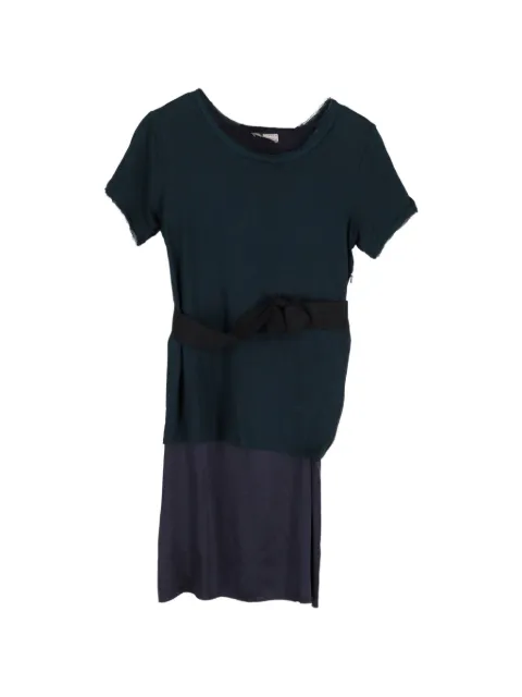 Lanvin Pre-Owned bow belted shift dress Green NAPPUGBCL360115W