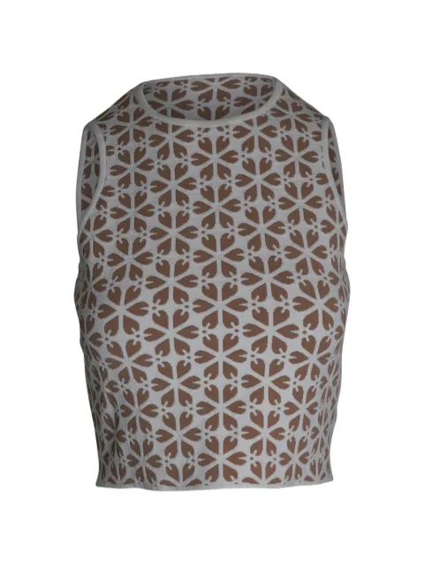 Alexander McQueen Pre-Owned geometric-pattern cropped top Neutrals NAPPUGBCL299736W