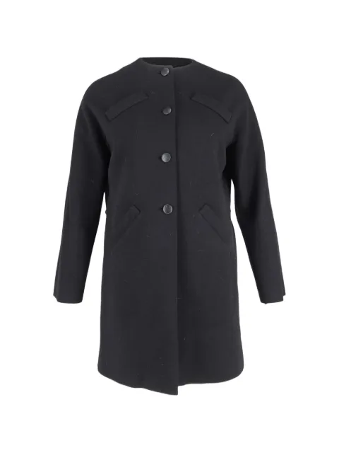 Balenciaga Pre-Owned 60s Archive button-fastening coat Black NAPPUGBCL422325W
