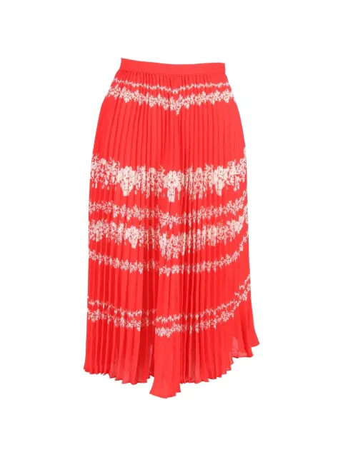 Self-Portrait pleated floral skirt Red NAPPUGBCL364038W