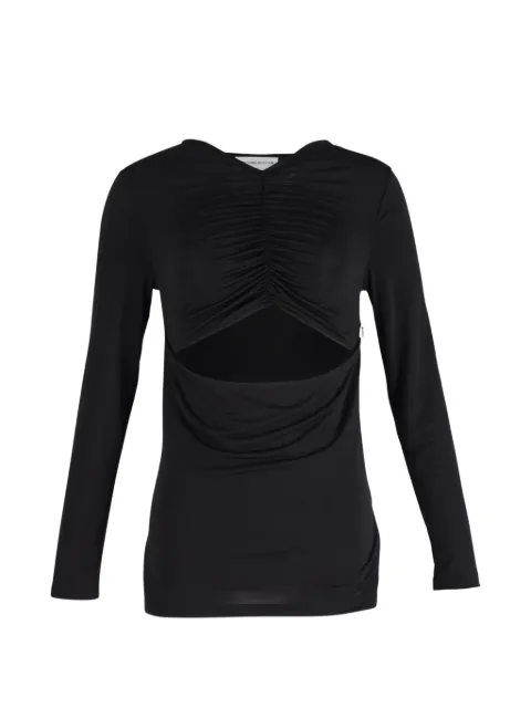 Victoria Beckham Cutout ruched top Black NAPPUGBCL372335W
