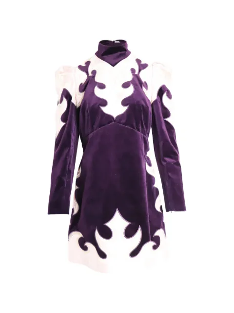 ZIMMERMANN Ladybeetle velvet-detail mini dress Purple NAPPUGBCL281183W