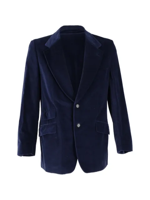 Gucci Pre-Owned velvet single-breasted blazer Blue MRPPUGBCL358057M