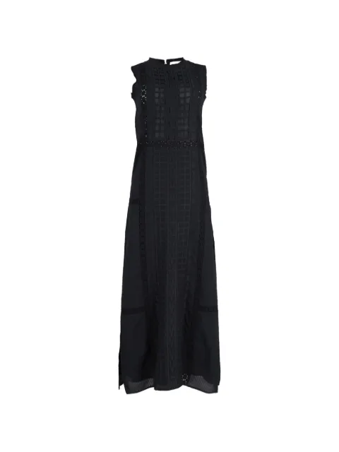 Sea Embroidered maxi dress Black NAPPUGBCL270435W