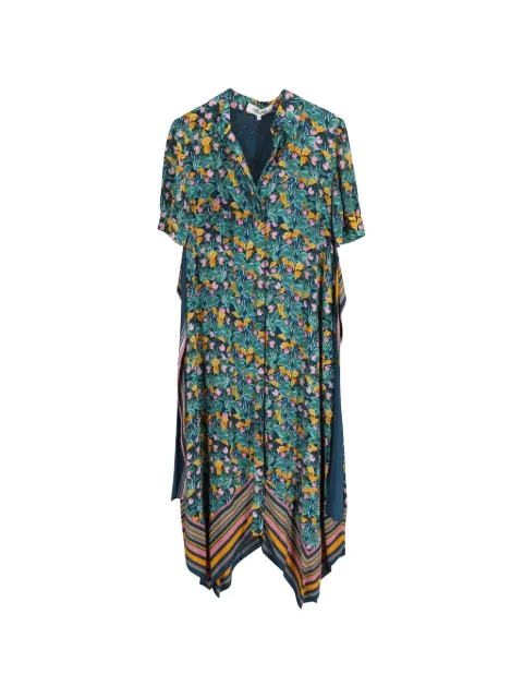 Diane Von Furstenberg Vintage Kendyl belted print dress Green TONPUGBCL268028W
