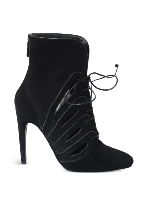 Bottega Veneta Pre-Owned cutout lace-up ankle boots Black NAPPUGBSH189826W