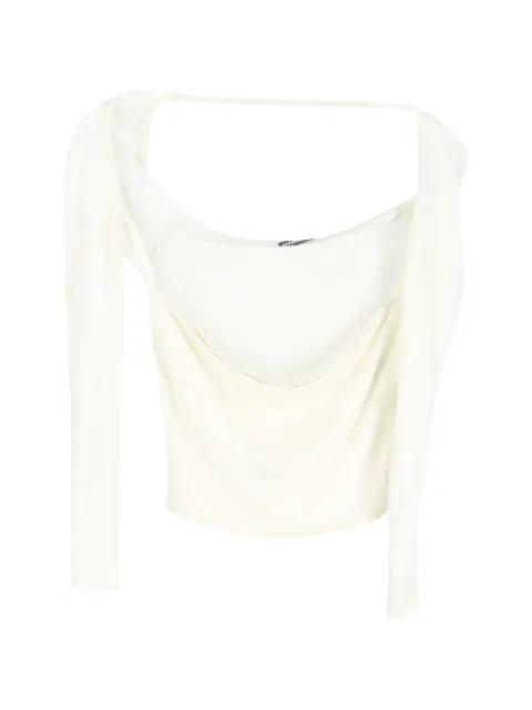 Jacquemus Pre-Owned Lucciu woven T-shirt White TONPUGBCL444476W