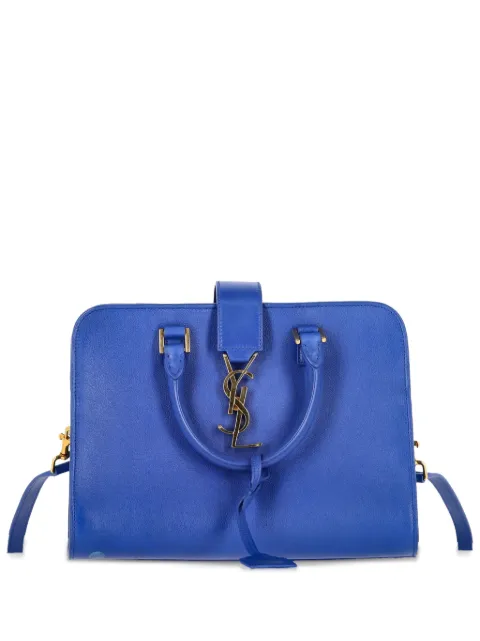 Saint Laurent Pre-Owned baby Cabas monogram leather tote bag Blue NAPPUGBBA400764W