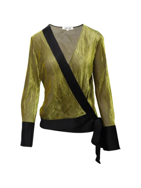 Diane Von Furstenberg Vintage wrap dolman-sleeve top Yellow TONPUGBCL242470W