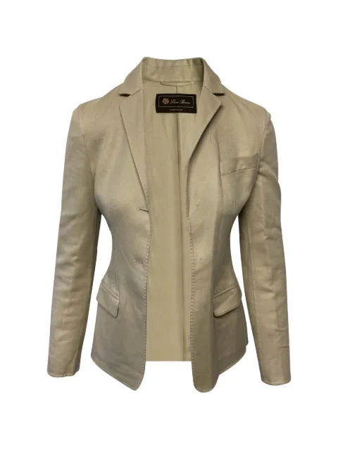 Loro Piana Pre-Owned herringbone single-breasted blazer Neutrals NAPPUGBCL088725W