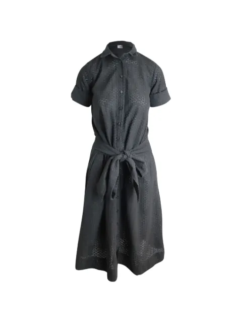 Lisa Marie Fernandez Eyelet belted shirt dress Black TONPUGBCL261804W